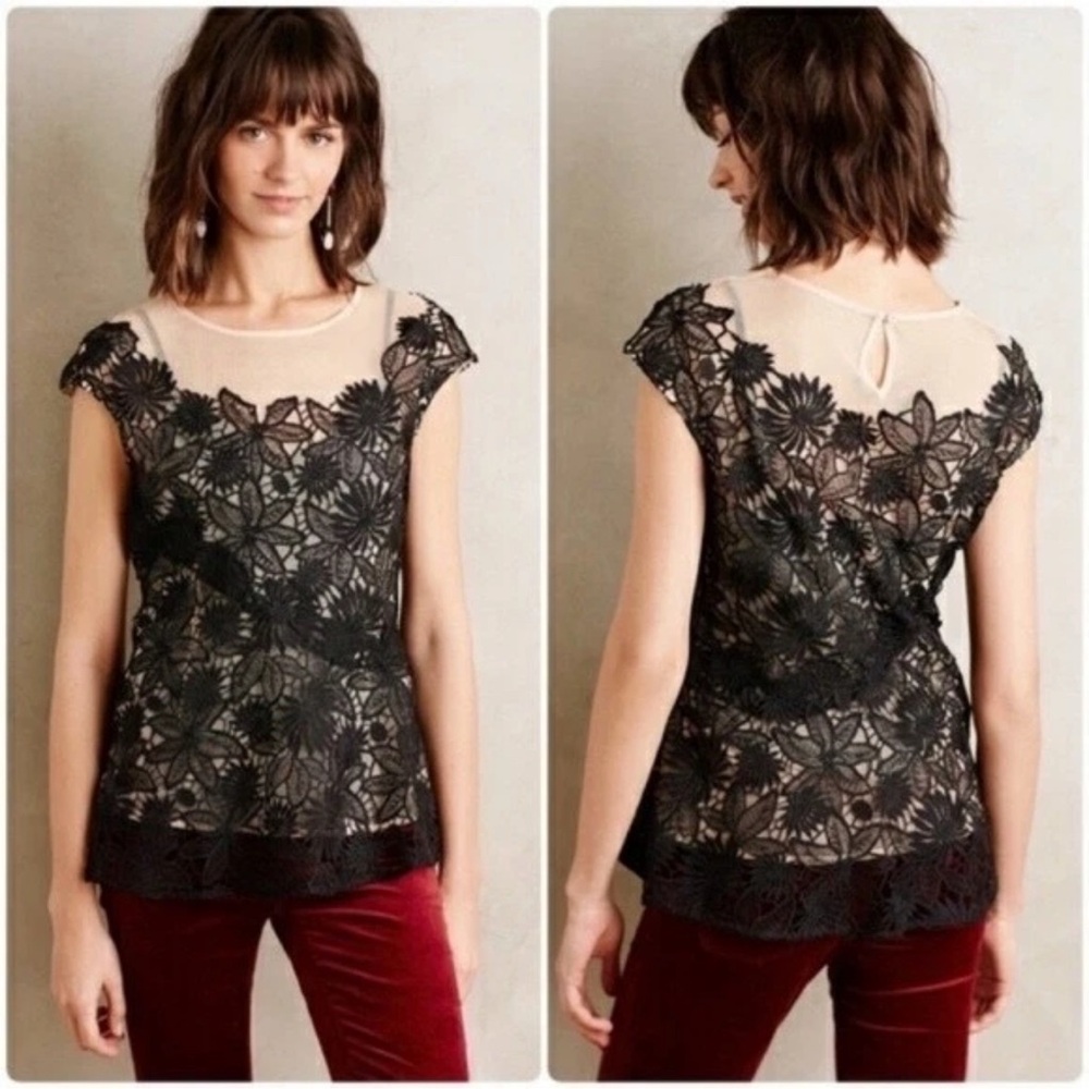 NEW NWOT Deletta Top blouse  Garden Guise M Medium Anthropologie BHLDN Modcloth